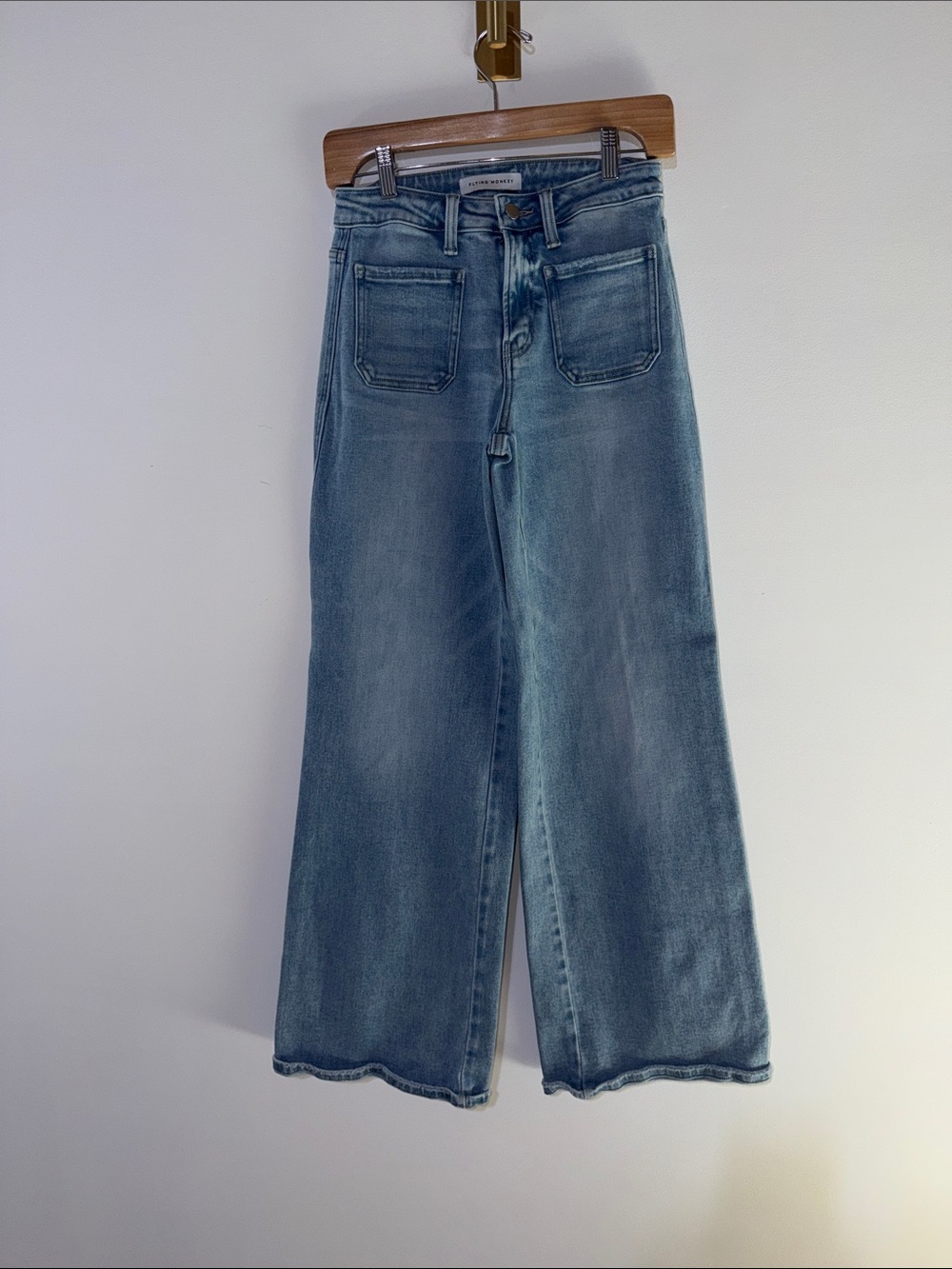 Flying Monkey Apus - High Rise Patch Pocket Wide Leg Jeans size 26” - Picture 3 of 8